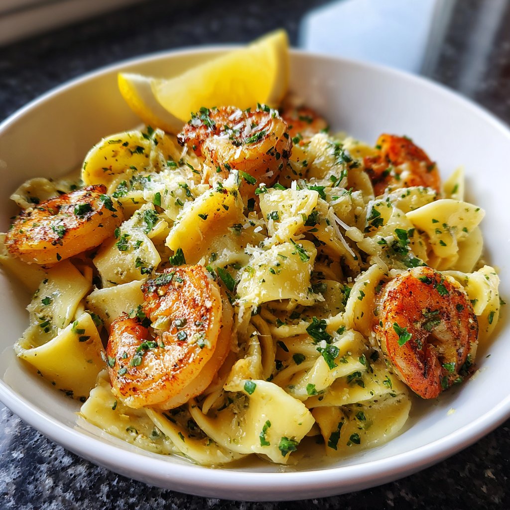 Pasta mit Garnelen und Zitronenbutter