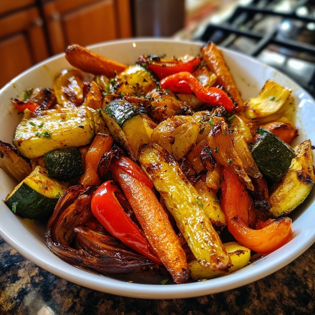 Mittagessen mit Ofengemüse