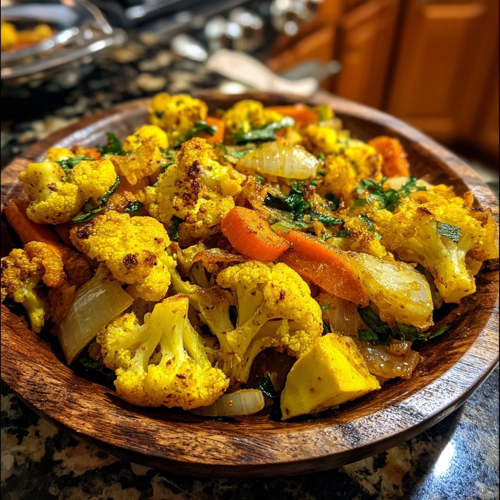 Blumenkohl Pfanne Mit Kurkuma