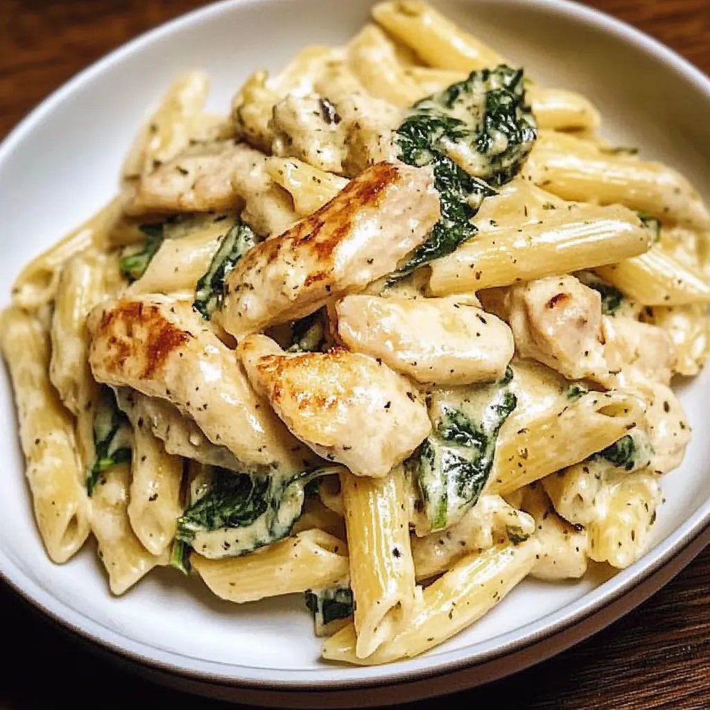 Frischkäse Spinat Hähnchen Pasta