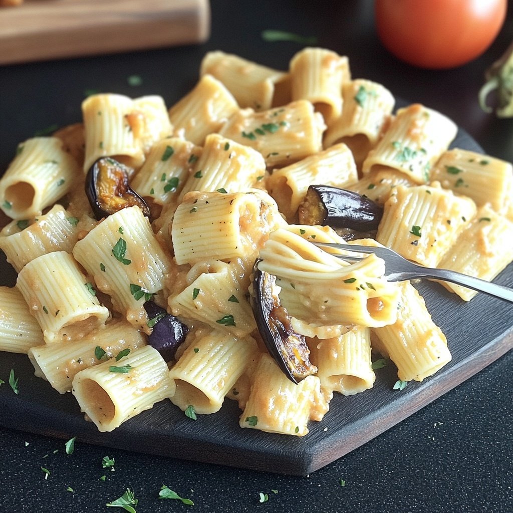 Rigatoni mit Auberginen-Tomatensauce