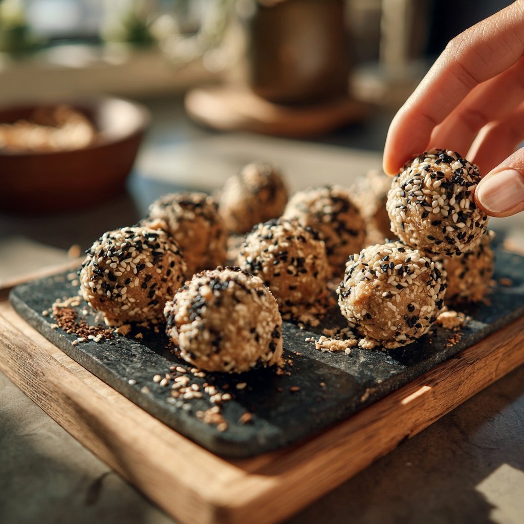 Protein Bällchen mit Cashewmus
