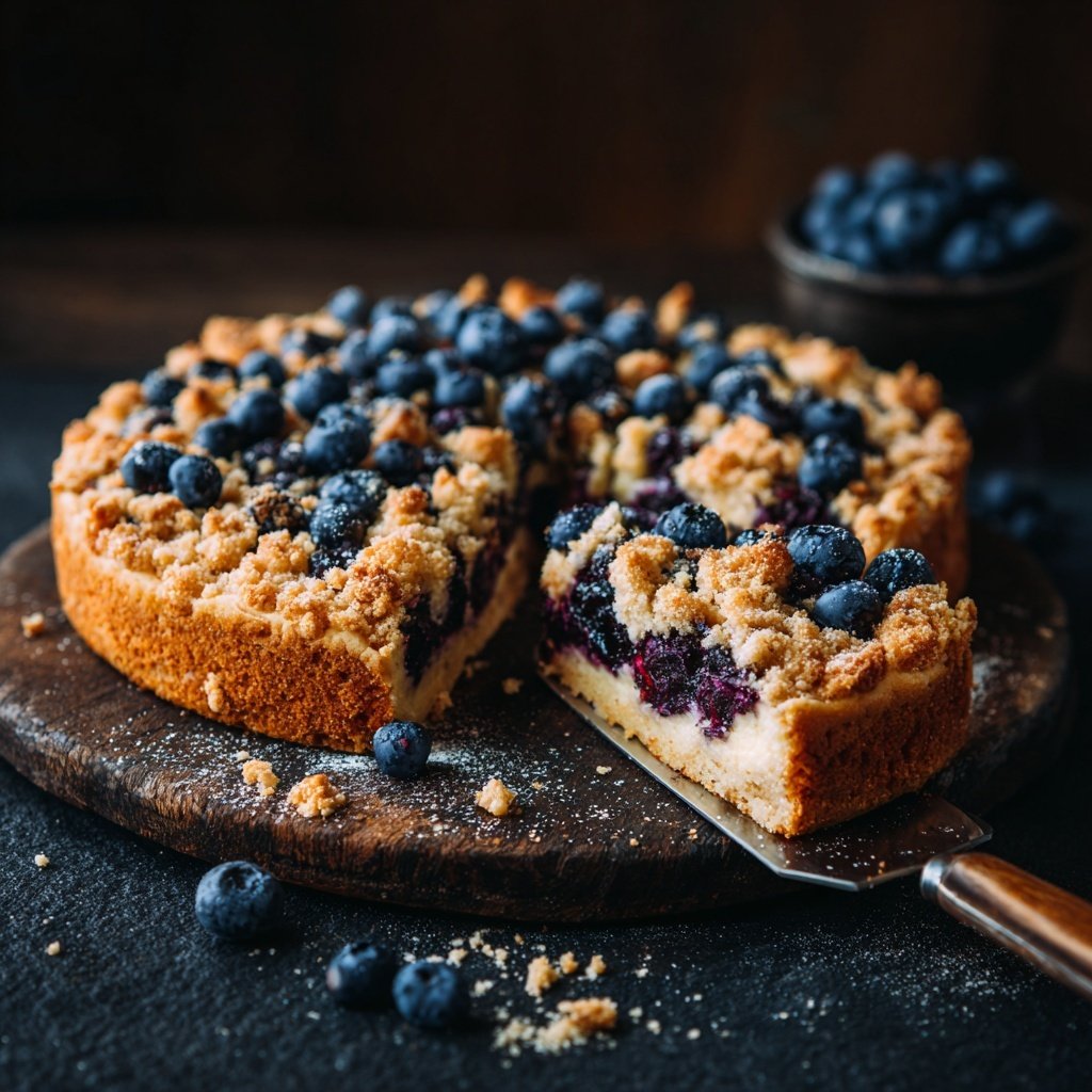 Streuselkuchen Mit Heidelbeeren Und Vanille