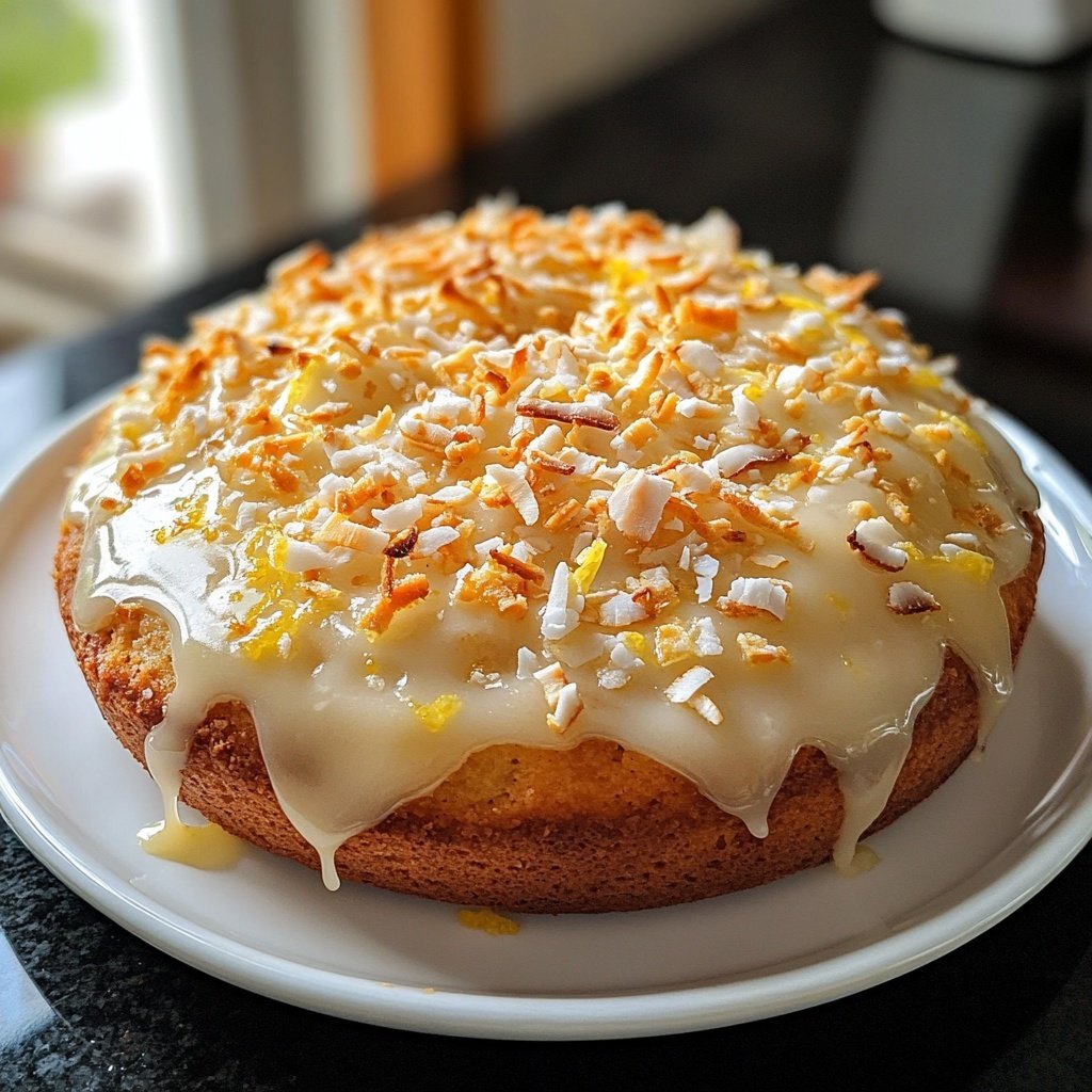 Zitronenkuchen mit Kokos