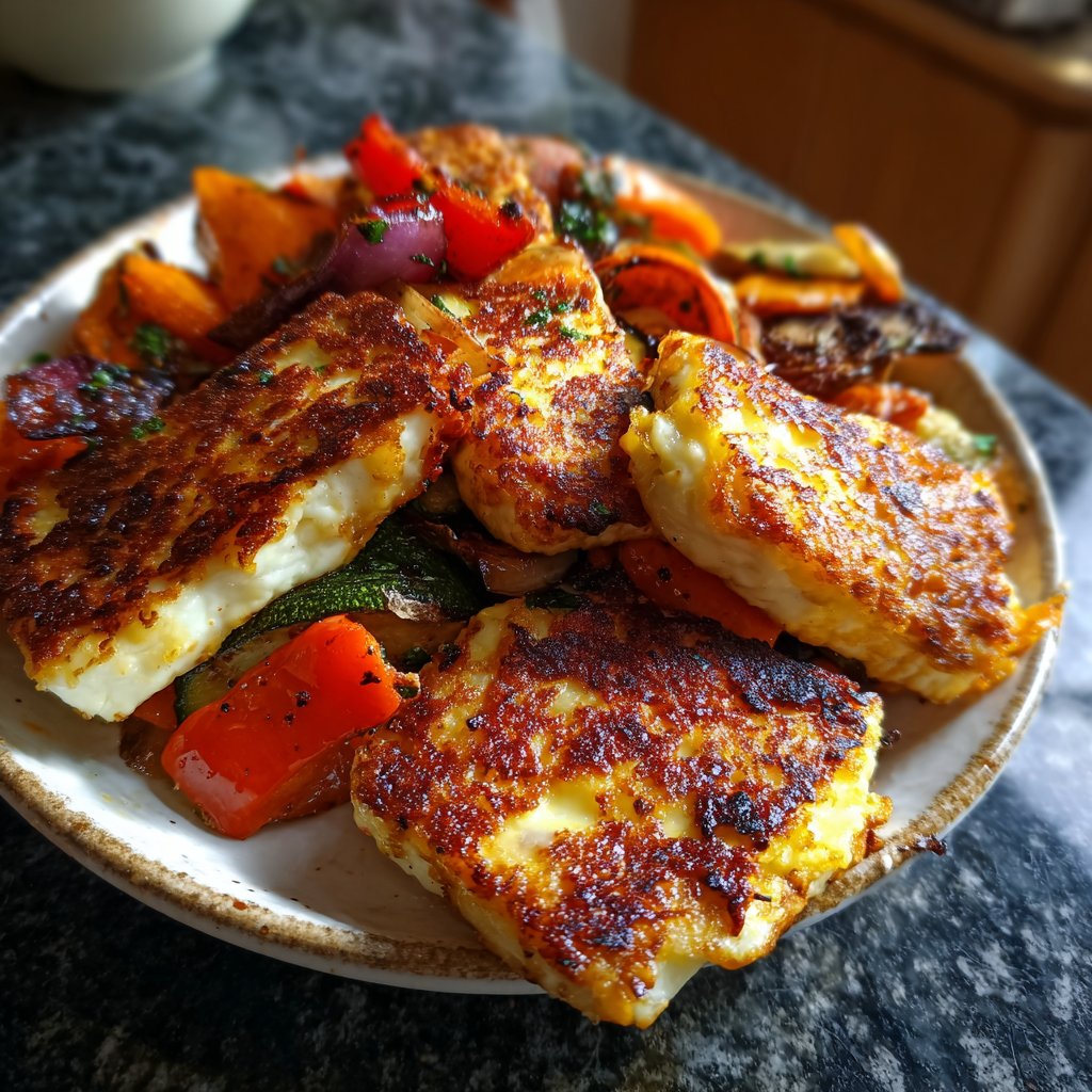 Gegrillter Halloumi Mit Gemüse