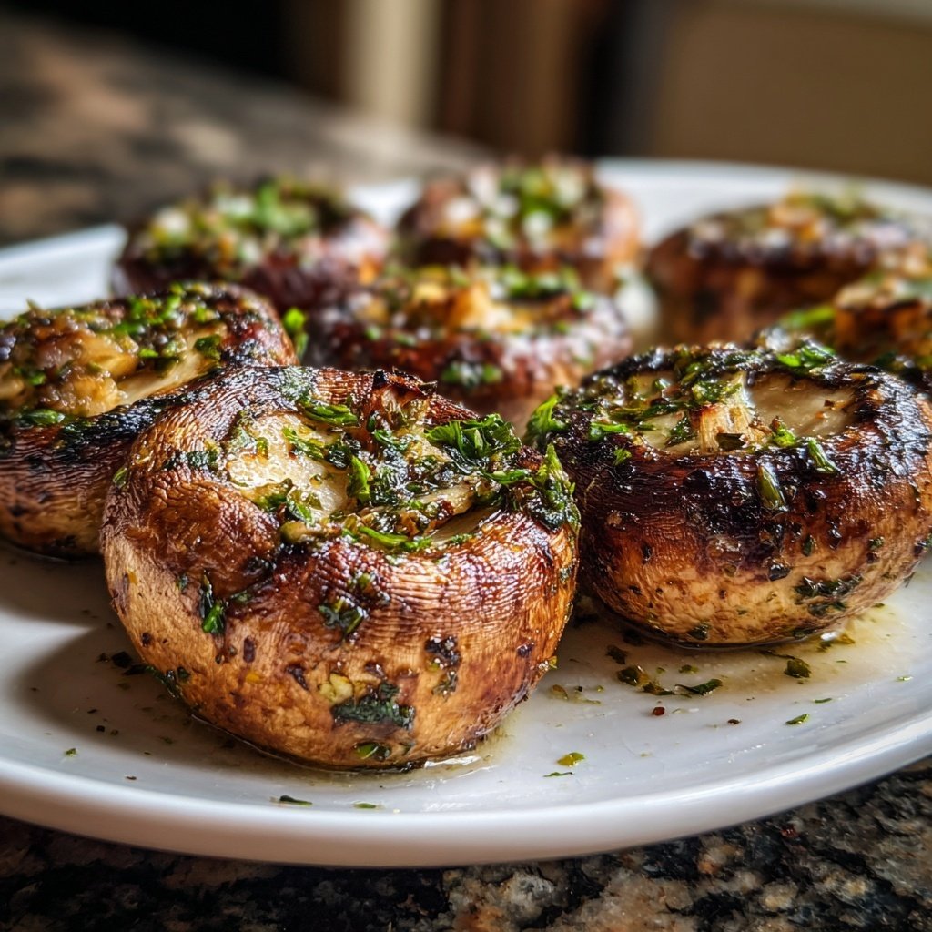 Gegrillte Champignons Mit Knoblauch