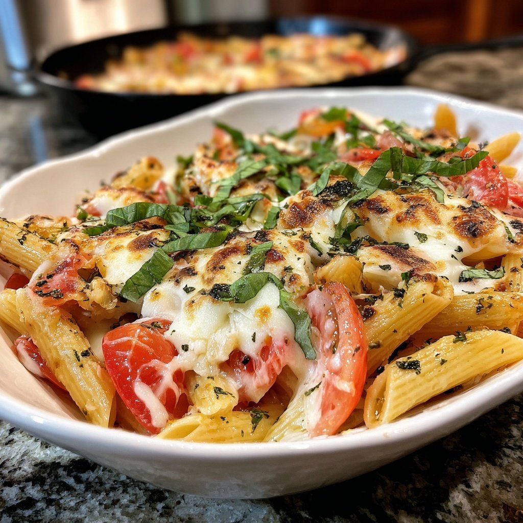 Penne mit Tomaten und Mozzarella
