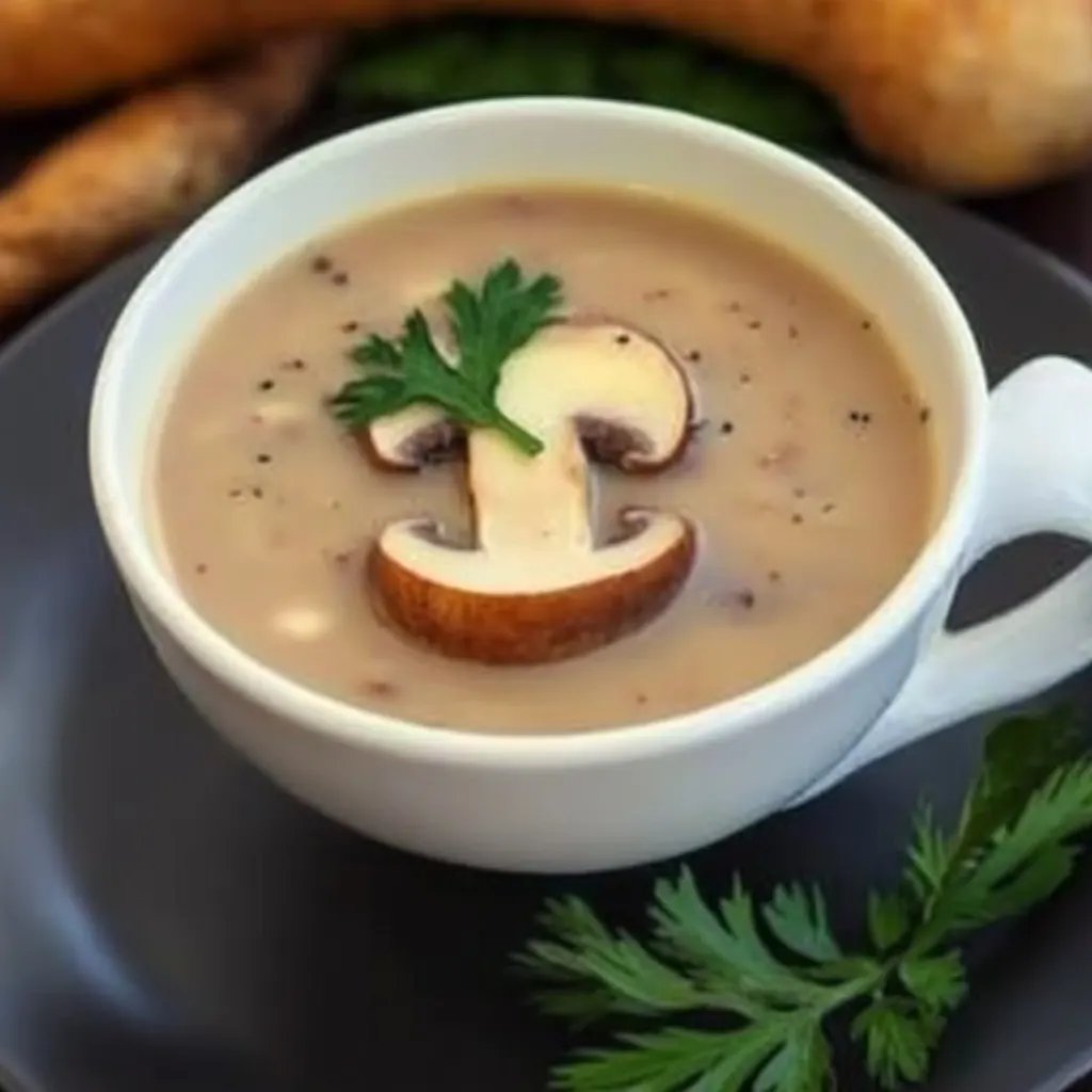 Herbstliche Esskastanien- und Maronen-Champignon-Suppe