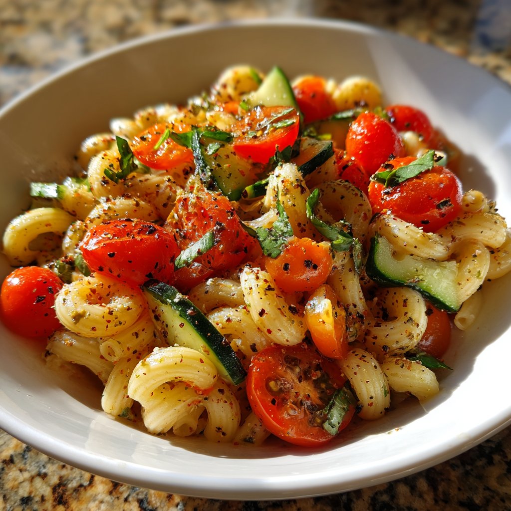 Mediterraner Nudelsalat Mit Tomaten